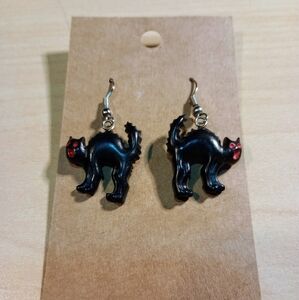 Halloween Black Cat Earrings Possibly Vintage But No Later Than 2010s